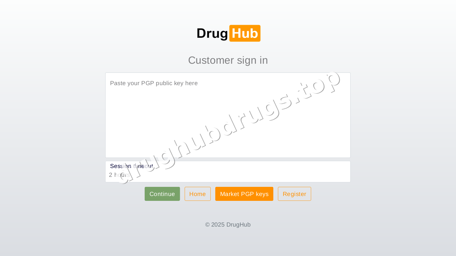 Drughub Drugs interface — view 1